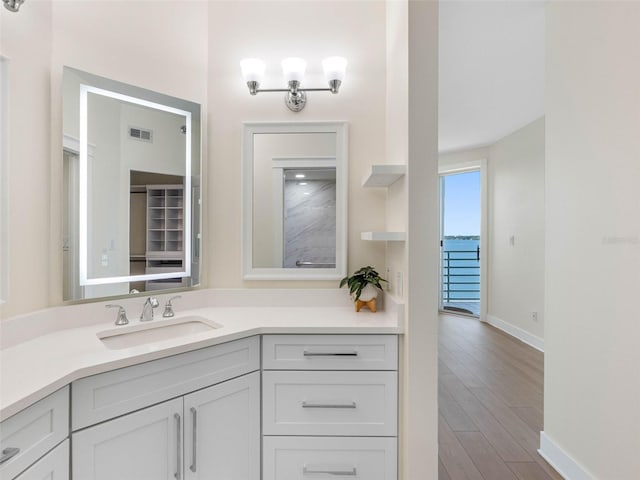 7979 Sailboat Key Blvd S Unit 505, South Pasadena, FL 33707 - bathroom featuring vanity and wood finished floors