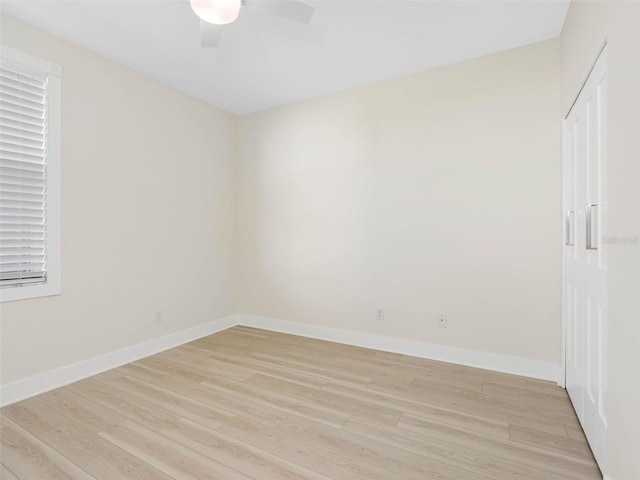 7979 Sailboat Key Blvd S Unit 505, South Pasadena, FL 33707 - spare room with a ceiling fan and light wood-type flooring