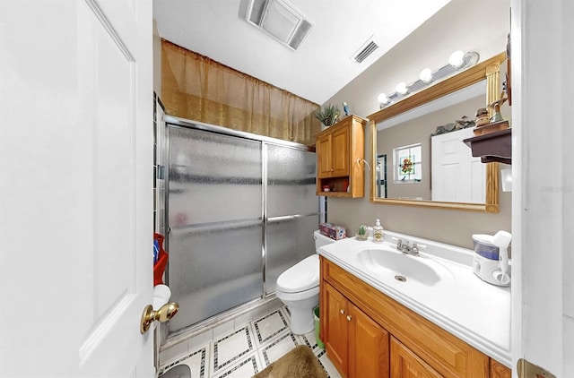 1753 Ranchette Rd, Wesley Chapel, FL 33543 - bathroom with vanity, a stall shower, and tile patterned floors