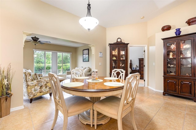 1626 Terra Ceia Bay Cir Unit 1626, Palmetto, FL 34221 - dining area featuring light tile patterned flooring and ceiling fan