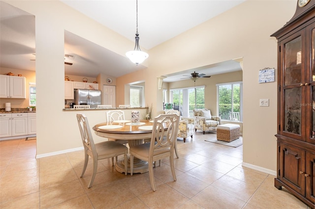 1626 Terra Ceia Bay Cir Unit 1626, Palmetto, FL 34221 - dining area featuring light tile patterned flooring and ceiling fan