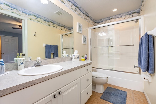 1626 Terra Ceia Bay Cir Unit 1626, Palmetto, FL 34221 - bathroom featuring vanity, tile patterned flooring, and enclosed tub / shower combo