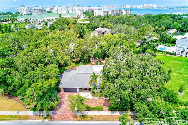 1578 Druid Rd S, Belleair, FL 33756 - bird's eye view of a large body of water and a tree filled landscape