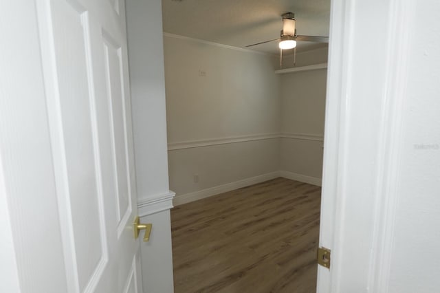 814 W 131st Ave, Tampa, FL 33612 - unfurnished room featuring wood finished floors, ceiling fan, and ornamental molding