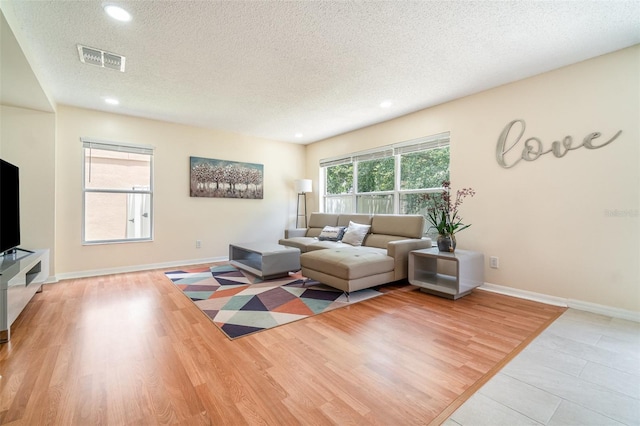 16828 N Gold Star Ct, Clermont, FL 34714 - living area with a textured ceiling, recessed lighting, and light wood finished floors