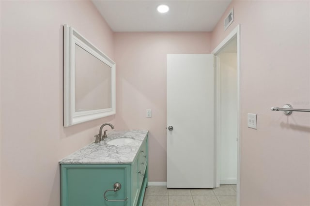 14800 Walsingham Rd Unit 1215, Largo, FL 33774 - bathroom with vanity, tile patterned flooring, and recessed lighting