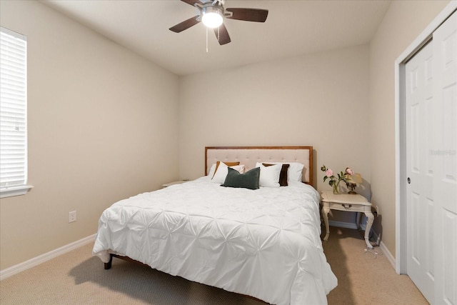 19409 Wingrove Ln, Lutz, FL 33558 - bedroom with light colored carpet and a ceiling fan