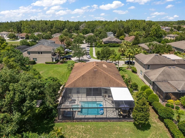 19409 Wingrove Ln, Lutz, FL 33558 - aerial perspective of suburban area with a pool