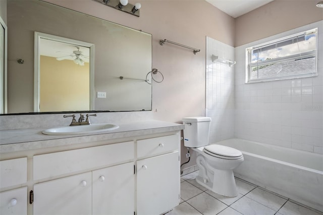 11022 Connacht Way, Tampa, FL 33610 - bathroom with vanity, tile patterned flooring, bathing tub / shower combination, and a ceiling fan