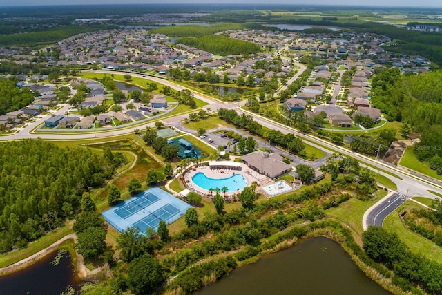 18508 Merseyside Loop, Land O Lakes, FL 34638 - aerial view of property's location with a large body of water and nearby suburban area