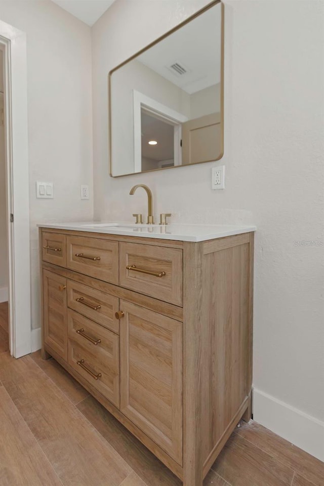 245 Grove Cir N, Dunedin, FL 34698 - bathroom with wood finished floors and vanity