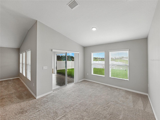 12931 Twin Bridges Dr, Riverview, FL 33579 - spare room featuring vaulted ceiling and carpet