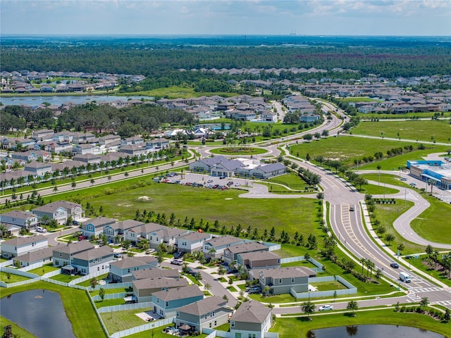 12931 Twin Bridges Dr, Riverview, FL 33579 - aerial perspective of suburban area featuring a large body of water and a forest