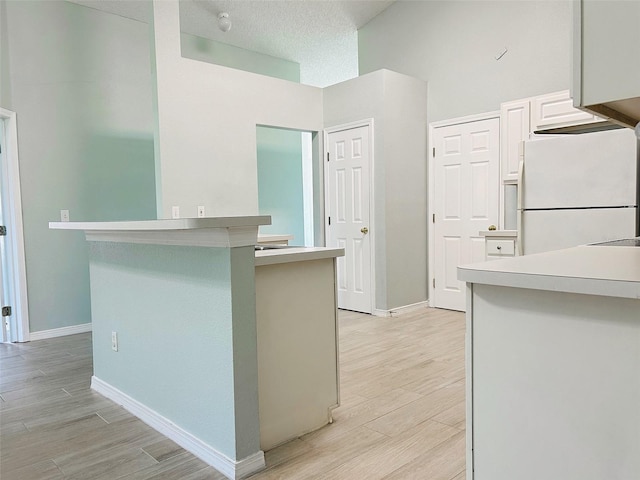 1990 Eclipse Dr, Middleburg, FL 32068 - kitchen featuring freestanding refrigerator, light countertops, and light wood-type flooring