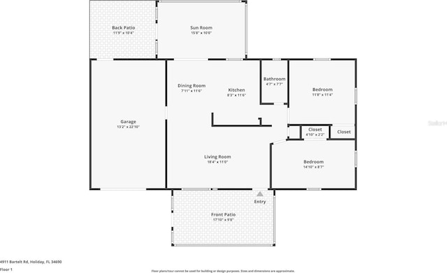 4911 Bartelt Rd, Holiday, FL 34690 - view of property floor plan