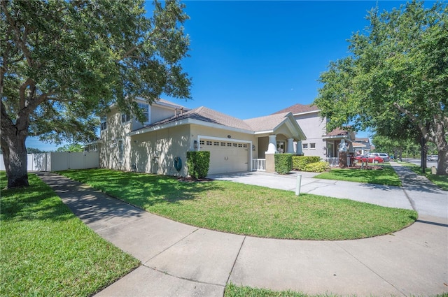 5102 Pheasant Woods Dr, Lutz, FL 33558 - view of front of house with an attached garage, stucco siding, and concrete driveway