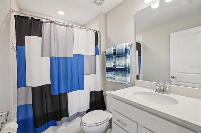 9107 Rally Spring Loop, Wesley Chapel, FL 33545 - bathroom with vanity, shower / bath combo, and recessed lighting