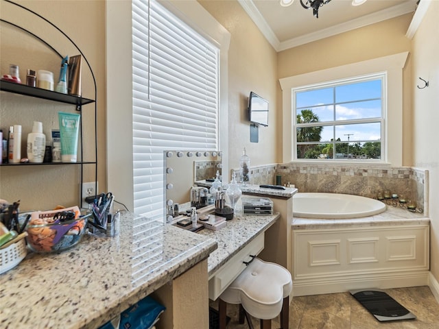 2504 W N A St Unit A, Tampa, FL 33609 - full bathroom with a garden tub and crown molding
