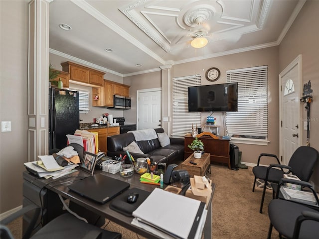 2504 W N A St Unit A, Tampa, FL 33609 - office space with light colored carpet, crown molding, and ornate columns