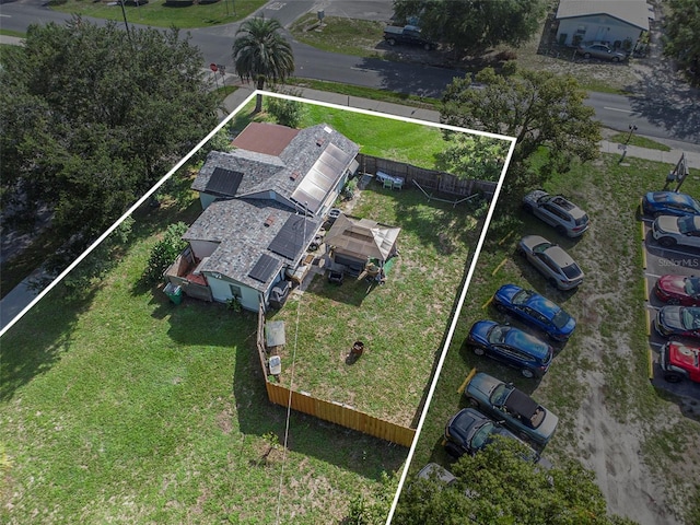5651 6th St, Zephyrhills, FL 33542 - view from above of property featuring property boundaries highlighted