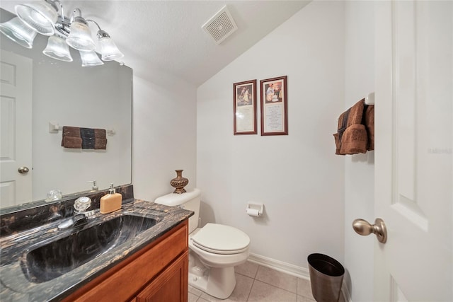 11729 Newberry Grove Loop, Riverview, FL 33579 - half bathroom featuring vaulted ceiling, tile patterned flooring, and vanity