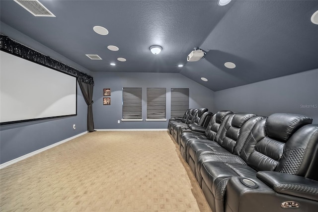 11729 Newberry Grove Loop, Riverview, FL 33579 - carpeted cinema room featuring vaulted ceiling and recessed lighting