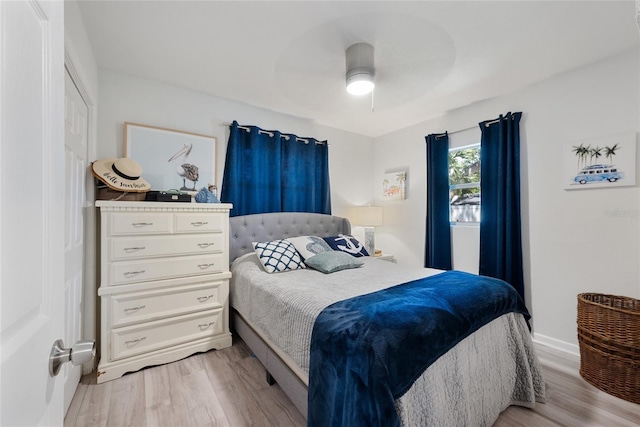 1711 N Highland Ave, Clearwater, FL 33755 - bedroom featuring light wood-type flooring and ceiling fan