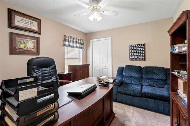 3246 Brenford Pl, Land O Lakes, FL 34638 - carpeted office featuring a ceiling fan