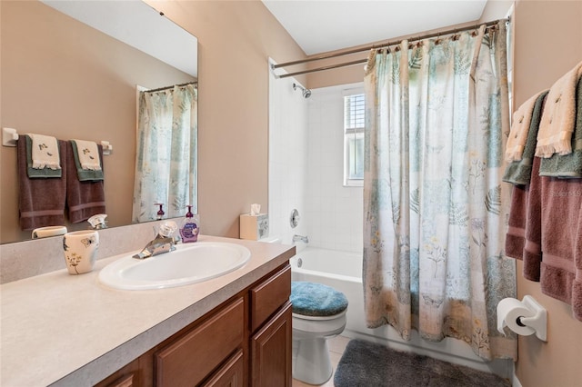 3246 Brenford Pl, Land O Lakes, FL 34638 - full bath with vanity, shower / bath combo, and tile patterned floors