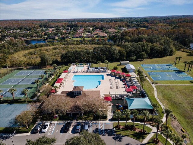 3246 Brenford Pl, Land O Lakes, FL 34638 - drone / aerial view of a pool area