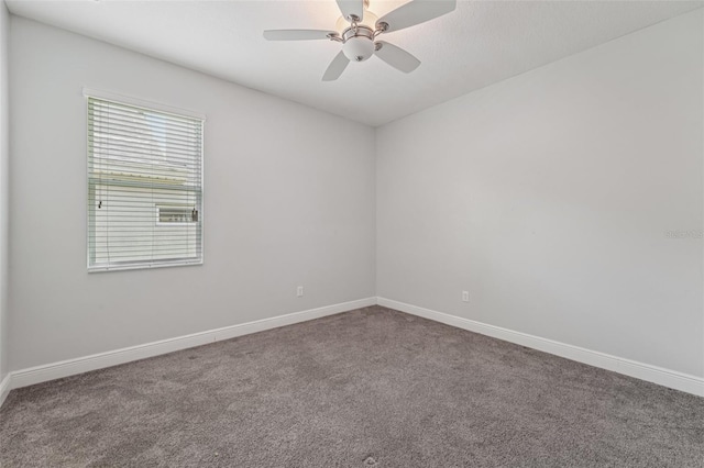 6706 Riverside Bluffs Dr, Riverview, FL 33578 - carpeted spare room with baseboards and a ceiling fan