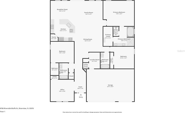6706 Riverside Bluffs Dr, Riverview, FL 33578 - view of floor plan / room layout