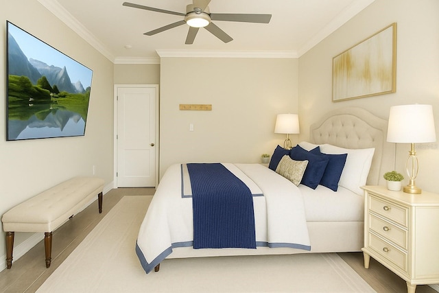 2741 Via Cipriani Unit 916A, Clearwater, FL 33764 - bedroom featuring crown molding and ceiling fan