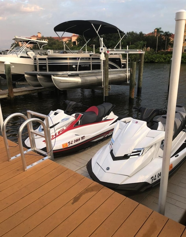 2741 Via Cipriani Unit 916A, Clearwater, FL 33764 - dock area with a water view and boat lift
