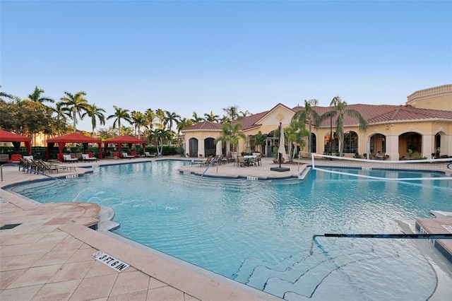 2741 Via Cipriani Unit 916A, Clearwater, FL 33764 - community pool with a gazebo and a patio area