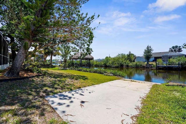 18093 Ohara Dr, Port Charlotte, FL 33948 - view of grassy yard featuring a water view and a gazebo