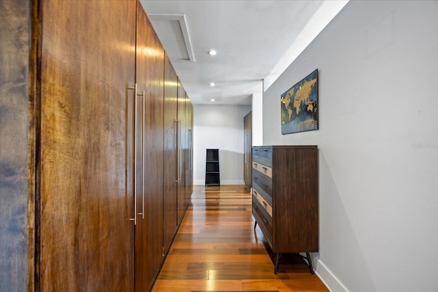 3956 Versailles Dr, Tampa, FL 33634 - corridor with dark wood-style floors and recessed lighting