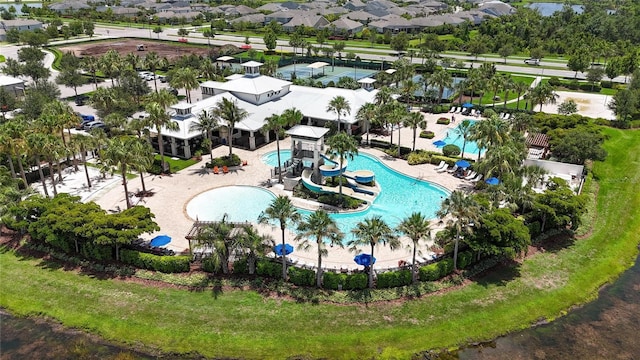 5611 Del Coronado Dr, Apollo Beach, FL 33572 - aerial view of residential area featuring a pool