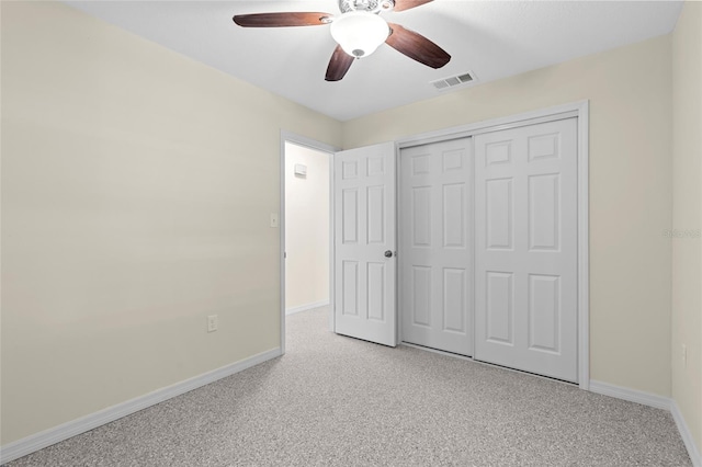 358 Highland Shores Dr, Ellenton, FL 34222 - unfurnished bedroom with carpet, a closet, and a ceiling fan