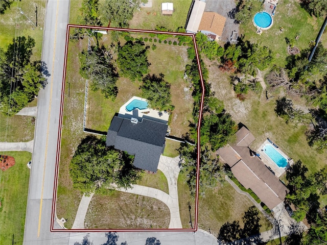 11203 Egret Nest Ct, Riverview, FL 33569 - aerial view of property and surrounding area with a pool area and property boundaries highlighted