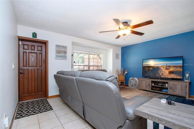 4205 Helene Pl, Valrico, FL 33594 - living area featuring a ceiling fan and light tile patterned flooring