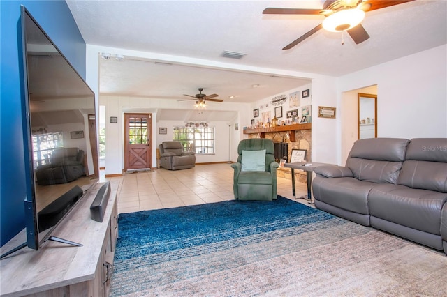 4205 Helene Pl, Valrico, FL 33594 - tiled living area featuring ceiling fan