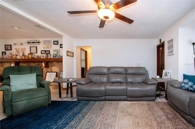 4205 Helene Pl, Valrico, FL 33594 - tiled living room featuring ceiling fan