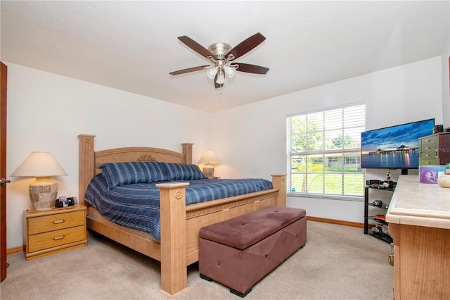 4205 Helene Pl, Valrico, FL 33594 - bedroom featuring light colored carpet and a ceiling fan