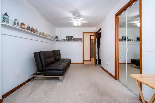 4205 Helene Pl, Valrico, FL 33594 - sitting room featuring a ceiling fan and light colored carpet