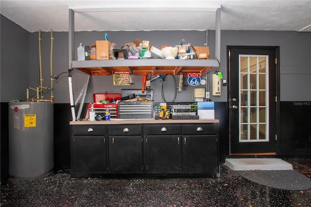 4205 Helene Pl, Valrico, FL 33594 - bar area with water heater and a textured ceiling