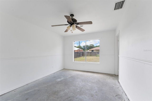 1041 SE Spinnaker Ave, Saint Lucie West, FL 34983 - empty room with unfinished concrete flooring and ceiling fan
