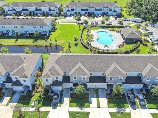 7124 Summer Holly Pl, Riverview, FL 33578 - aerial view of residential area with a pool and a nearby body of water