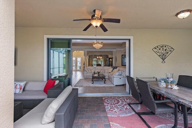 8358 Dunham Station Dr, Tampa, FL 33647 - view of patio / terrace featuring outdoor lounge area and ceiling fan