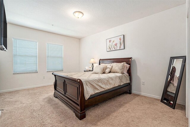 5521 Yellowfin Ct, New Port Richey, FL 34652 - bedroom with light colored carpet and a textured ceiling